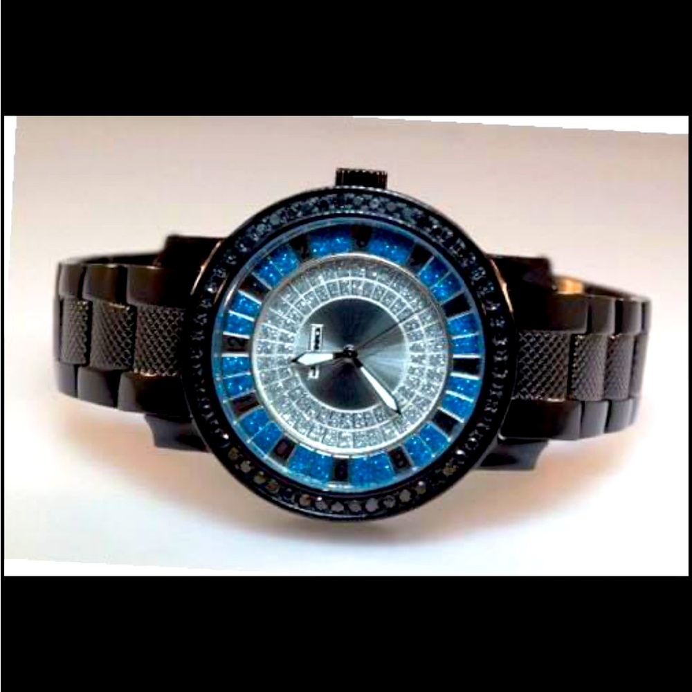 Joe Rodeo 2.25 ctw Mens Black Diamond Watch PJ1038A